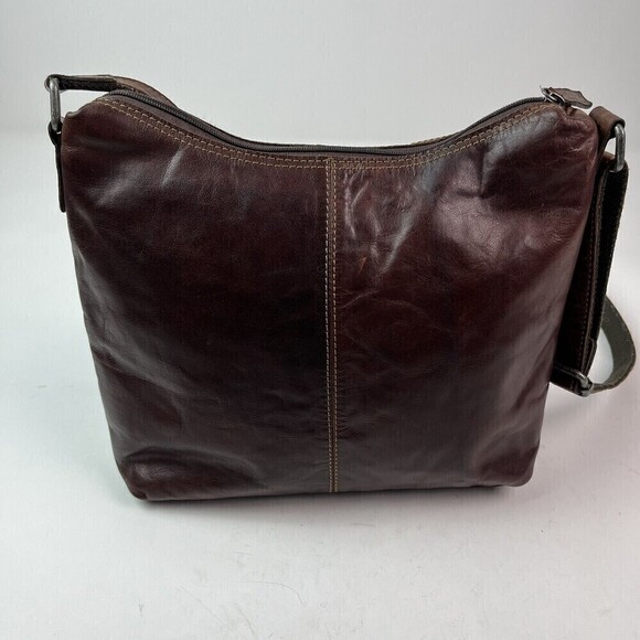 JACK GEORGES Voyager Collection Brown Leather Crossbody Bag Purse Rustic Urban - Picture 7 of 12